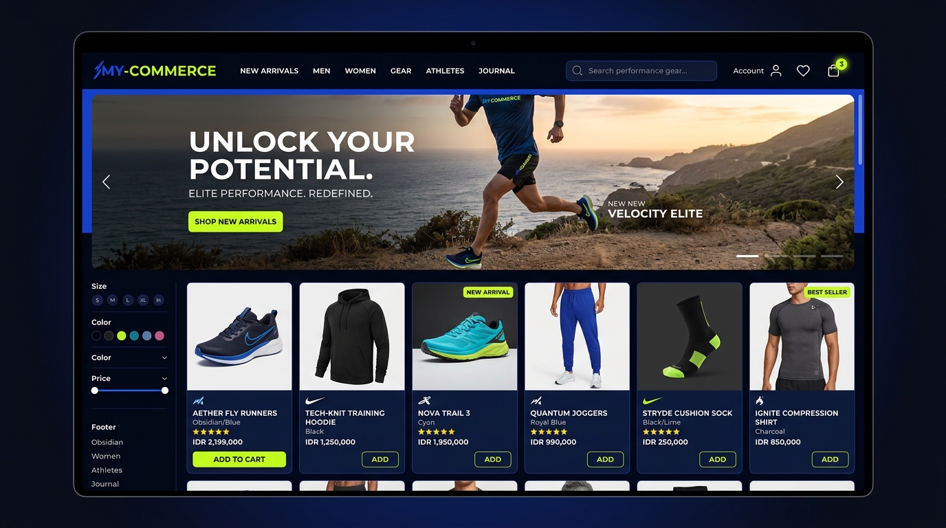 MY-COMMERCE Premium Sport Gear Landing Page
